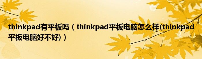 thinkpad有平板吗【thinkpad平板电脑怎么样(thinkpad平板电脑好不好)】