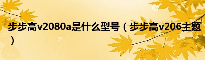 步步高v2080a是什么型号【步步高v206主题】