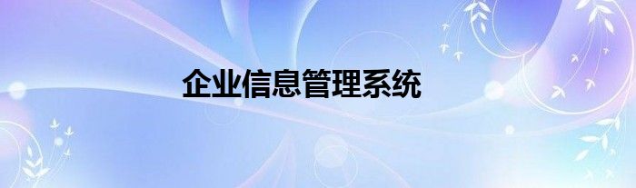 企业信息管理系统