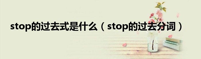 stop的过去式是什么【stop的过去分词】