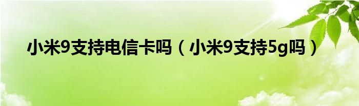 小米9支持电信卡吗【小米9支持5g吗】