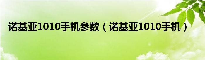 诺基亚1010手机参数【诺基亚1010手机】