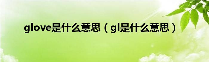 glove是什么意思【gl是什么意思】