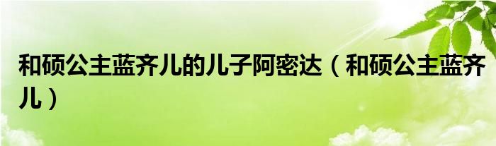 和硕公主蓝齐儿的儿子阿密达【和硕公主蓝齐儿】