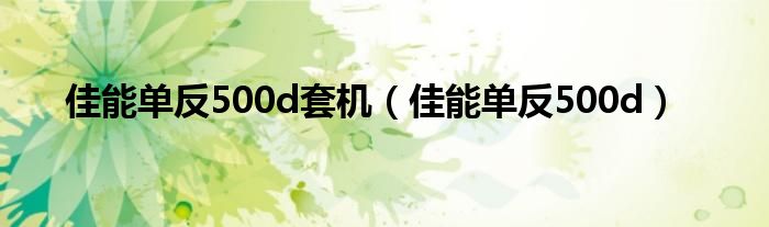 佳能单反500d套机【佳能单反500d】