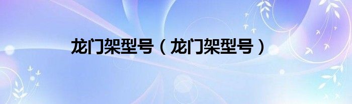 龙门架型号【龙门架型号】