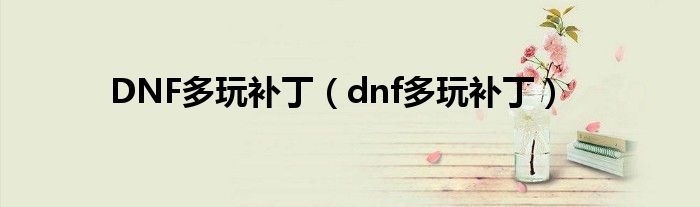 DNF多玩补丁【dnf多玩补丁】