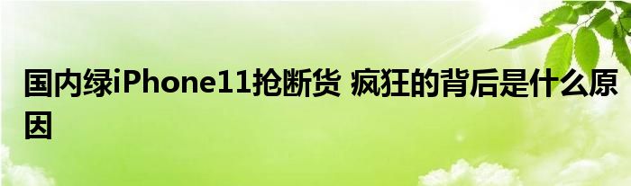 国内绿iPhone11抢断货 疯狂的背后是什么原因