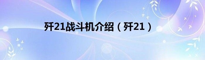 歼21战斗机介绍【歼21】