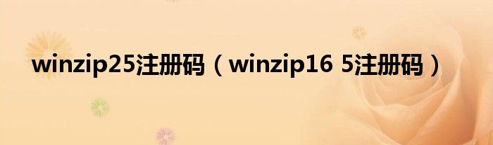 winzip25注册码【winzip16 5注册码】