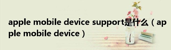 apple mobile device support是什么【apple mobile device】