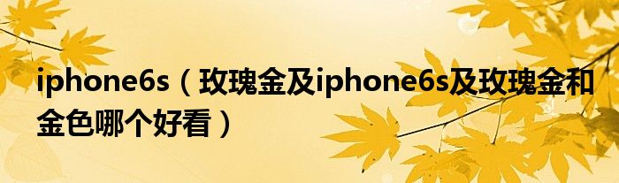 iphone6s【玫瑰金及iphone6s及玫瑰金和金色哪个好看】