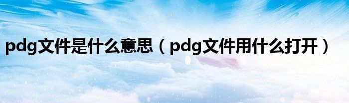 pdg文件是什么意思【pdg文件用什么打开】