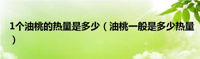 1个油桃的热量是多少【油桃一般是多少热量】