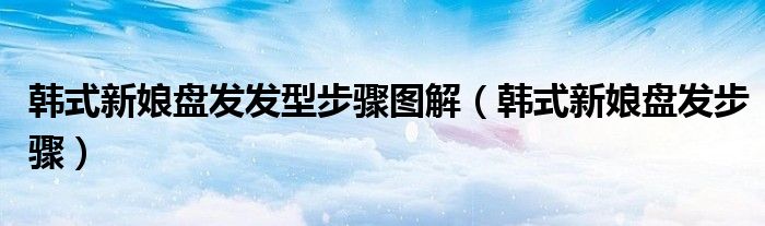 韩式新娘盘发发型步骤图解【韩式新娘盘发步骤】