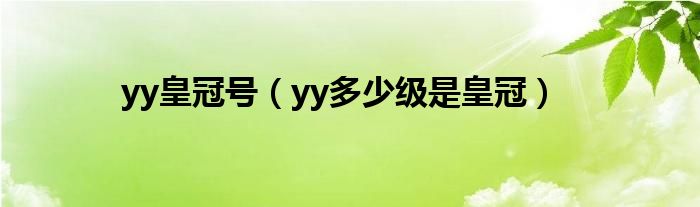 yy皇冠号【yy多少级是皇冠】