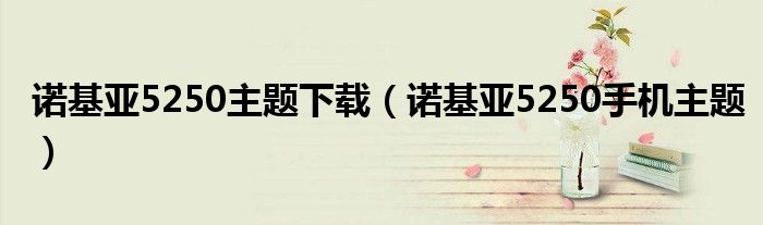 诺基亚5250主题下载【诺基亚5250手机主题】