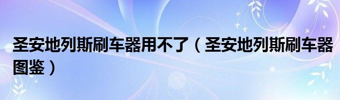 圣安地列斯刷车器用不了【圣安地列斯刷车器图鉴】