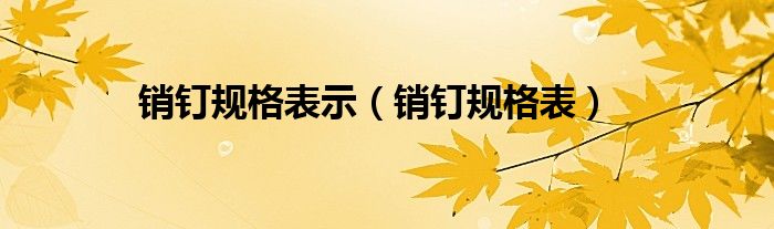 销钉规格表示【销钉规格表】