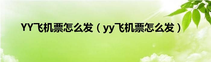 YY飞机票怎么发【yy飞机票怎么发】