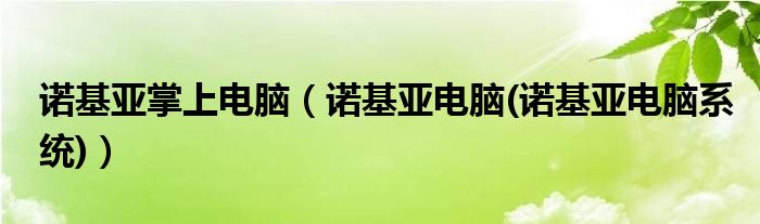 诺基亚掌上电脑【诺基亚电脑(诺基亚电脑系统)】