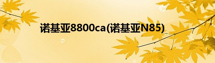 诺基亚8800ca(诺基亚N85)