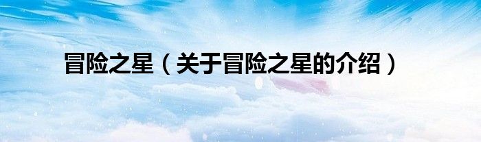 冒险之星【关于冒险之星的介绍】