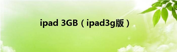 ipad 3GB【ipad3g版】