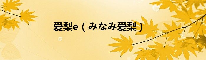 爱梨e【みなみ爱梨】