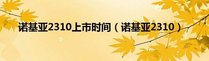 诺基亚2310上市时间【诺基亚2310】