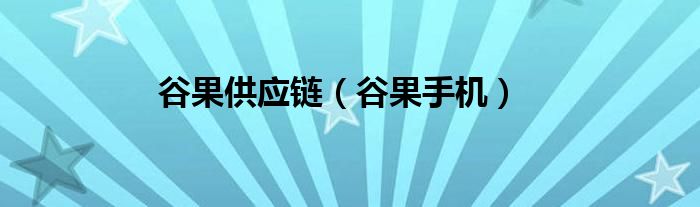 谷果供应链【谷果手机】