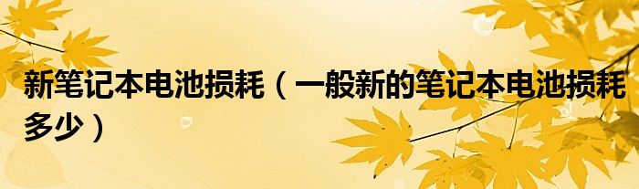 新笔记本电池损耗【一般新的笔记本电池损耗多少】