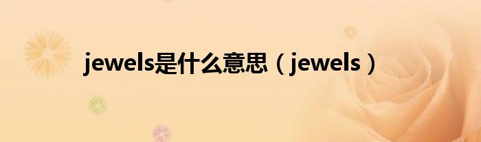 jewels是什么意思【jewels】