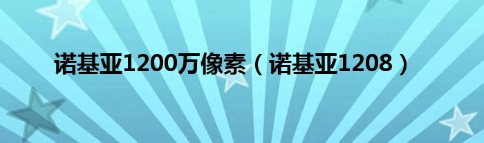 诺基亚1200万像素【诺基亚1208】