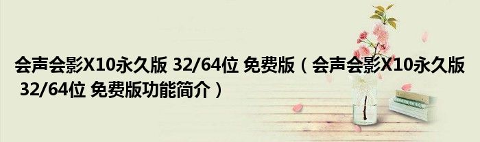 会声会影X10永久版 32/64位 免费版【会声会影X10永久版 32/64位 免费版功能简介】