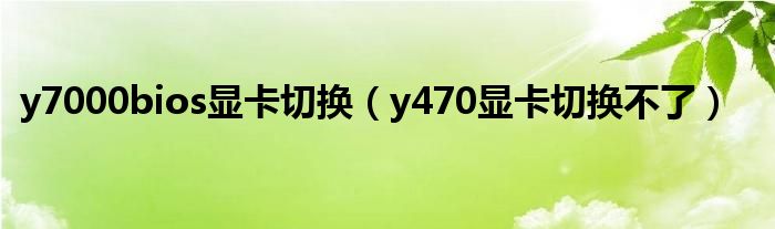 y7000bios显卡切换【y470显卡切换不了】