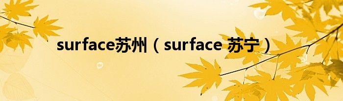 surface苏州【surface 苏宁】