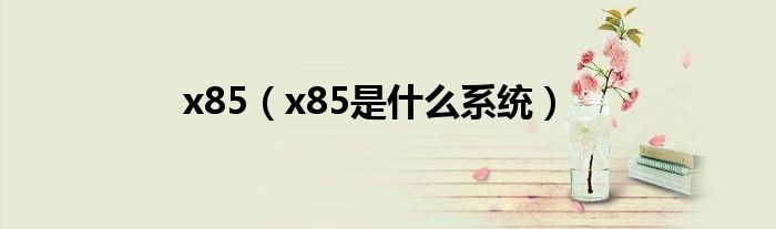 x85【x85是什么系统】