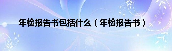 年检报告书包括什么【年检报告书】