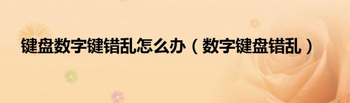 键盘数字键错乱怎么办【数字键盘错乱】