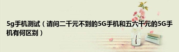 5g手机测试【请问二千元不到的5G手机和五六千元的5G手机有何区别】