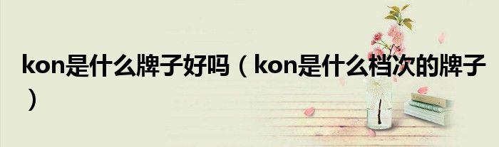 kon是什么牌子好吗【kon是什么档次的牌子】