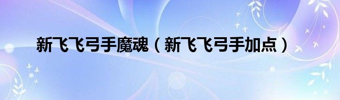 新飞飞弓手魔魂【新飞飞弓手加点】