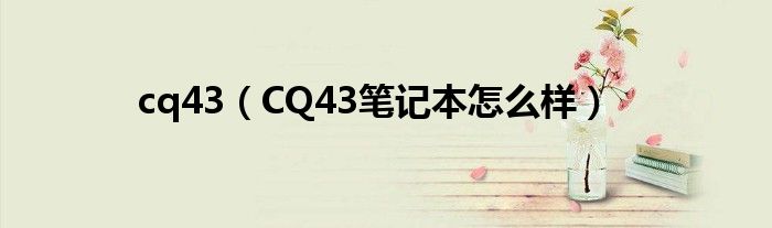 cq43【CQ43笔记本怎么样】