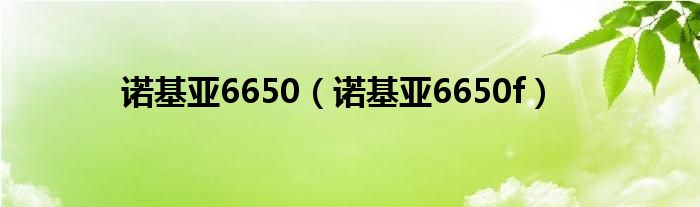 诺基亚6650【诺基亚6650f】