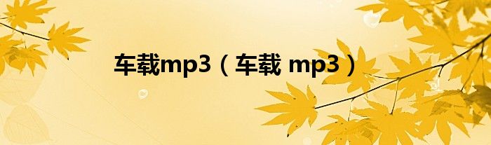 车载mp3【车载 mp3】