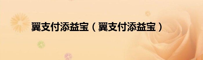 翼支付添益宝【翼支付添益宝】