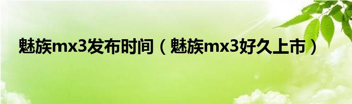 魅族mx3发布时间【魅族mx3好久上市】