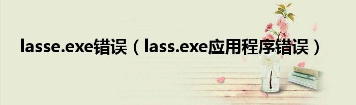 lasse.exe错误【lass.exe应用程序错误】