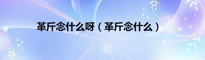 革斤念什么呀【革斤念什么】